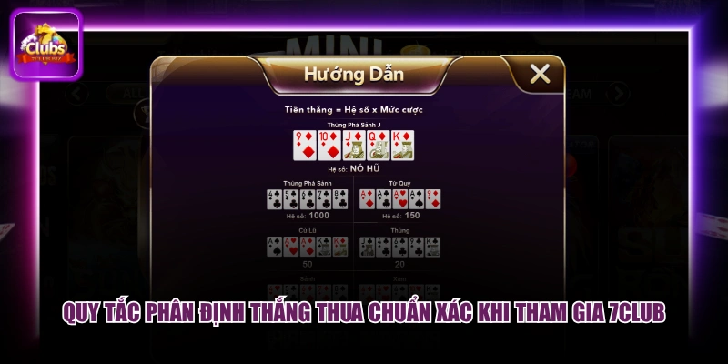 Quy tắc phân định thắng thua chuẩn xác khi tham gia 7CLUB